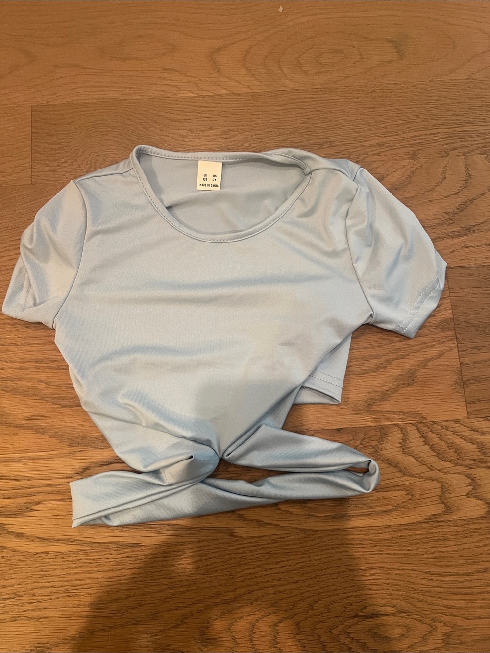 Light Blue Women’s Tie-Front Crop Top